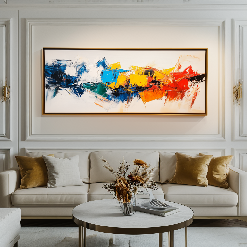 Chromatic Surge – Large Colorful Abstract Textured Canvas Wall Art