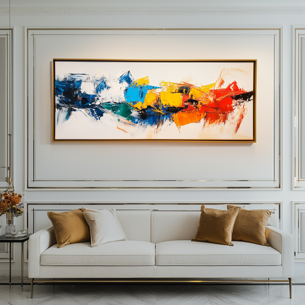 Chromatic Surge – Large Colorful Abstract Textured Canvas Wall Art