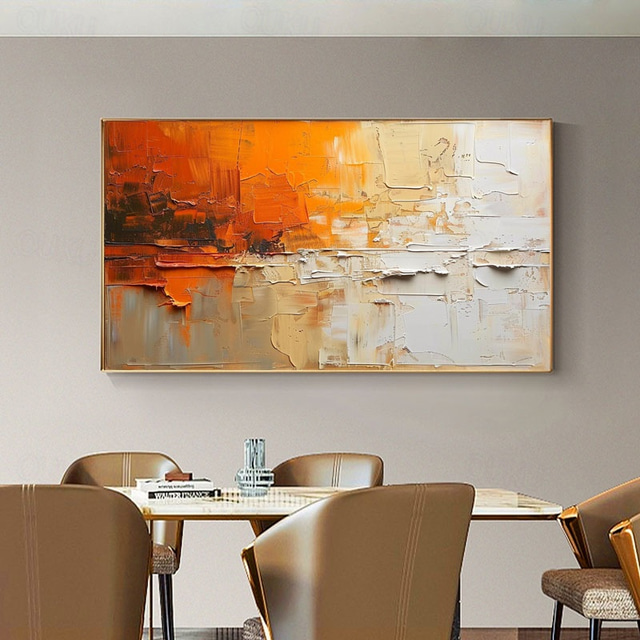 Golden Ember – Modern Textured Abstract Oil Painting on Canvas