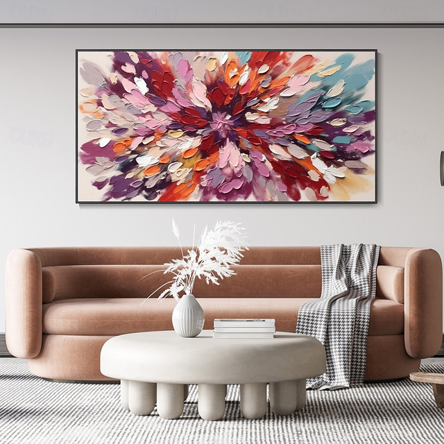 Burst of Petals – Abstract Textured Floral Explosion Wall Art