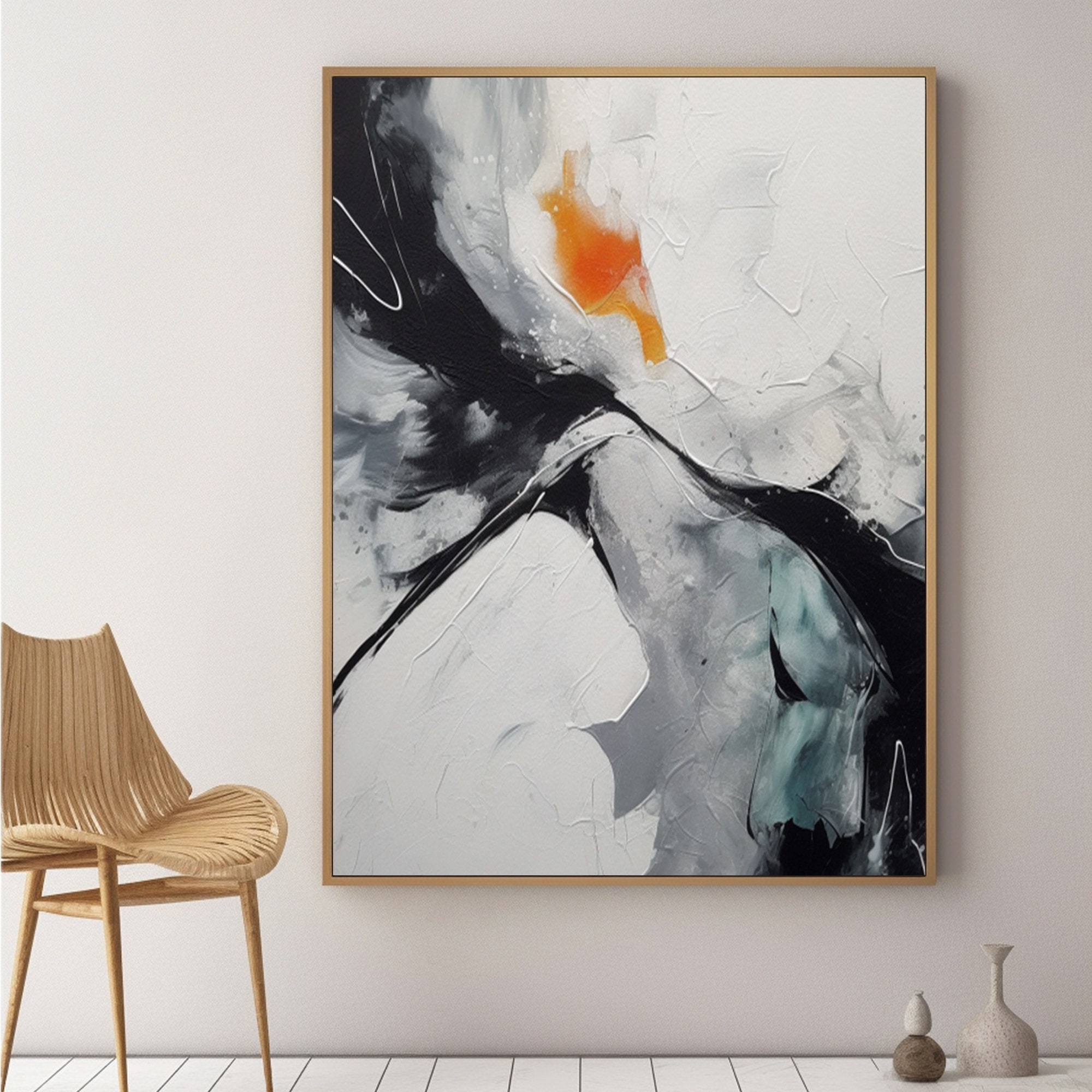 Black and White Abstract Painting