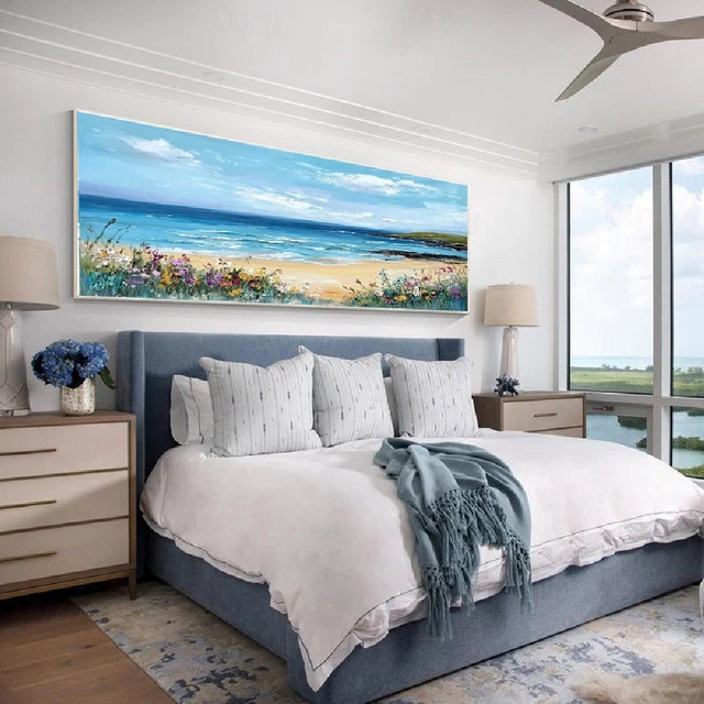 Ocean Whisper – Hand-Painted Coastal Landscape Wall Art