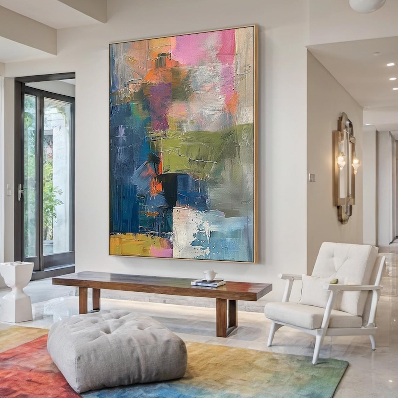 Echoes of Color – Modern Abstract Textured Oil Painting