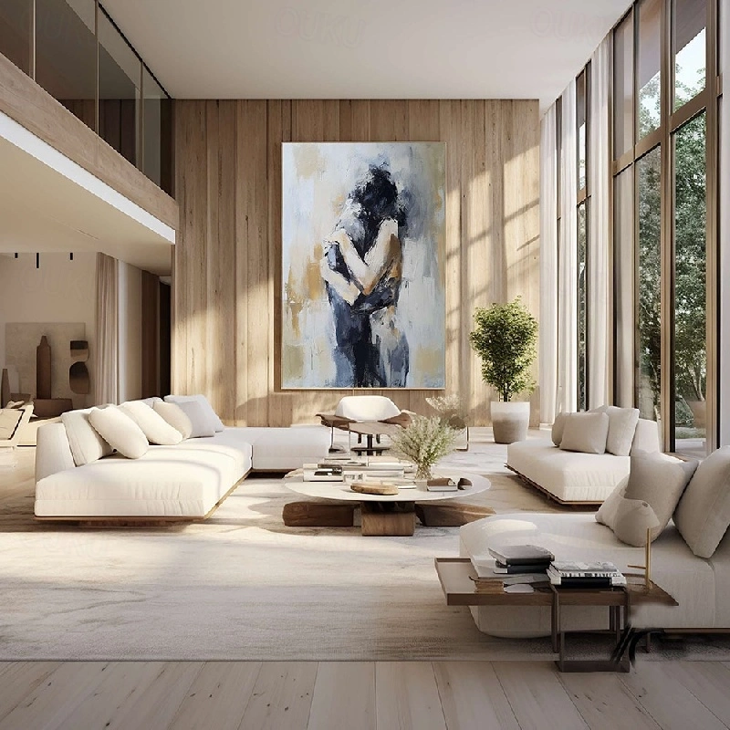 Where We Belong — Textured Abstract Embrace Oil Painting