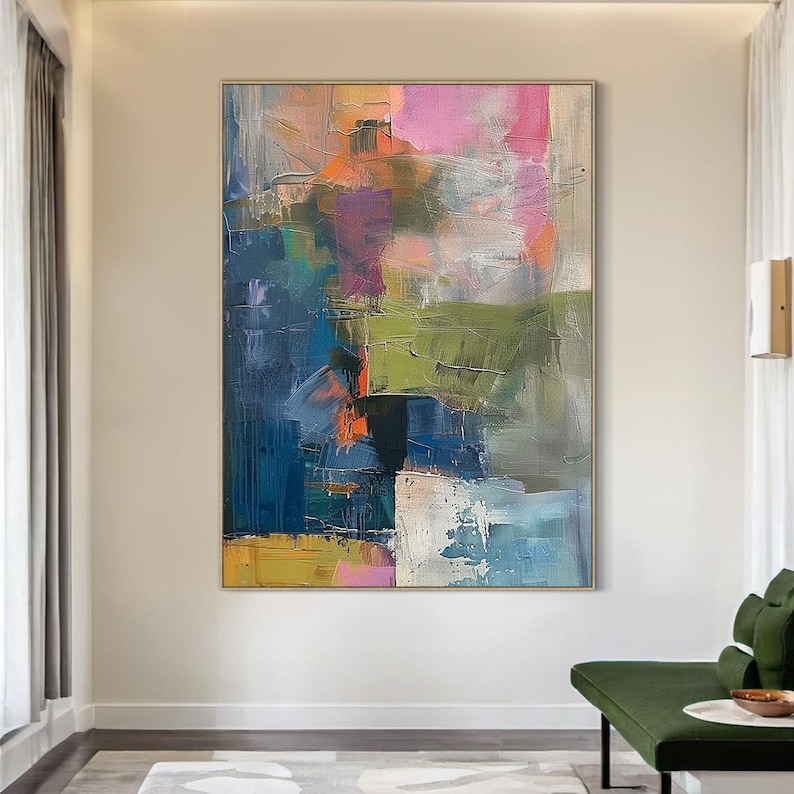 Echoes of Color – Modern Abstract Textured Oil Painting