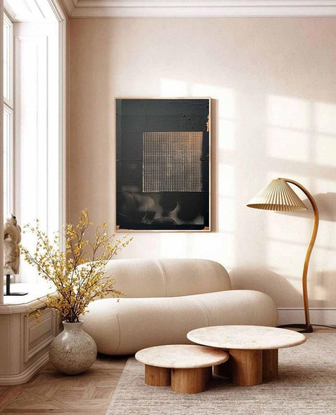 Gold & Black Abstract Painting