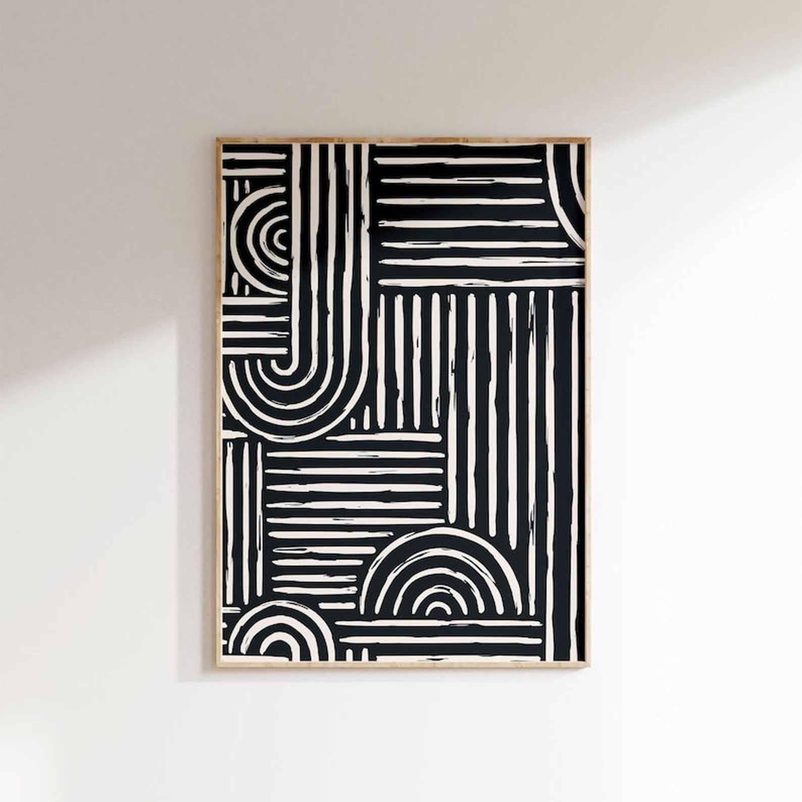 Minimalist Art White & Black Painting