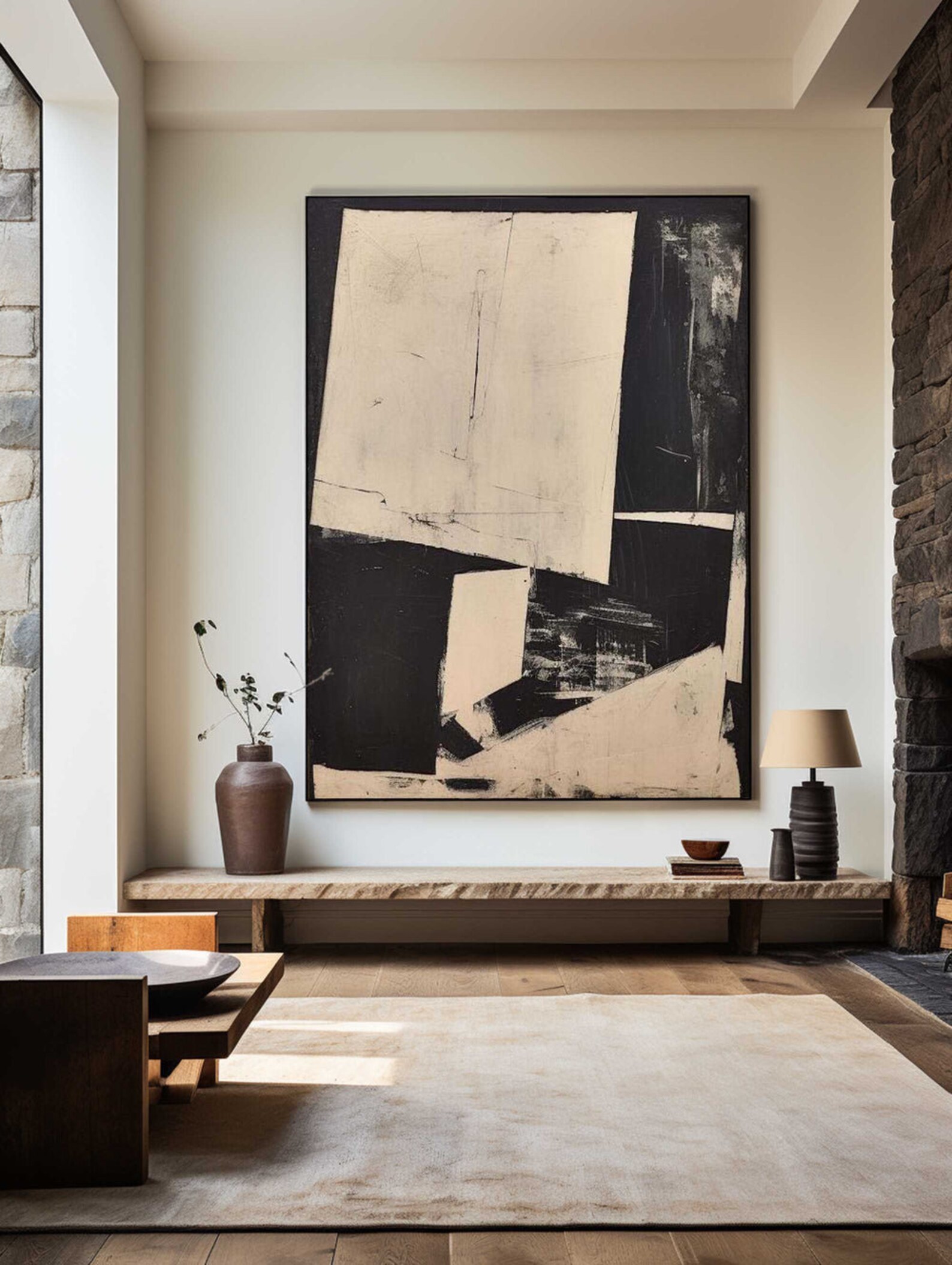 Black & Beige Minimalist Wall Decor