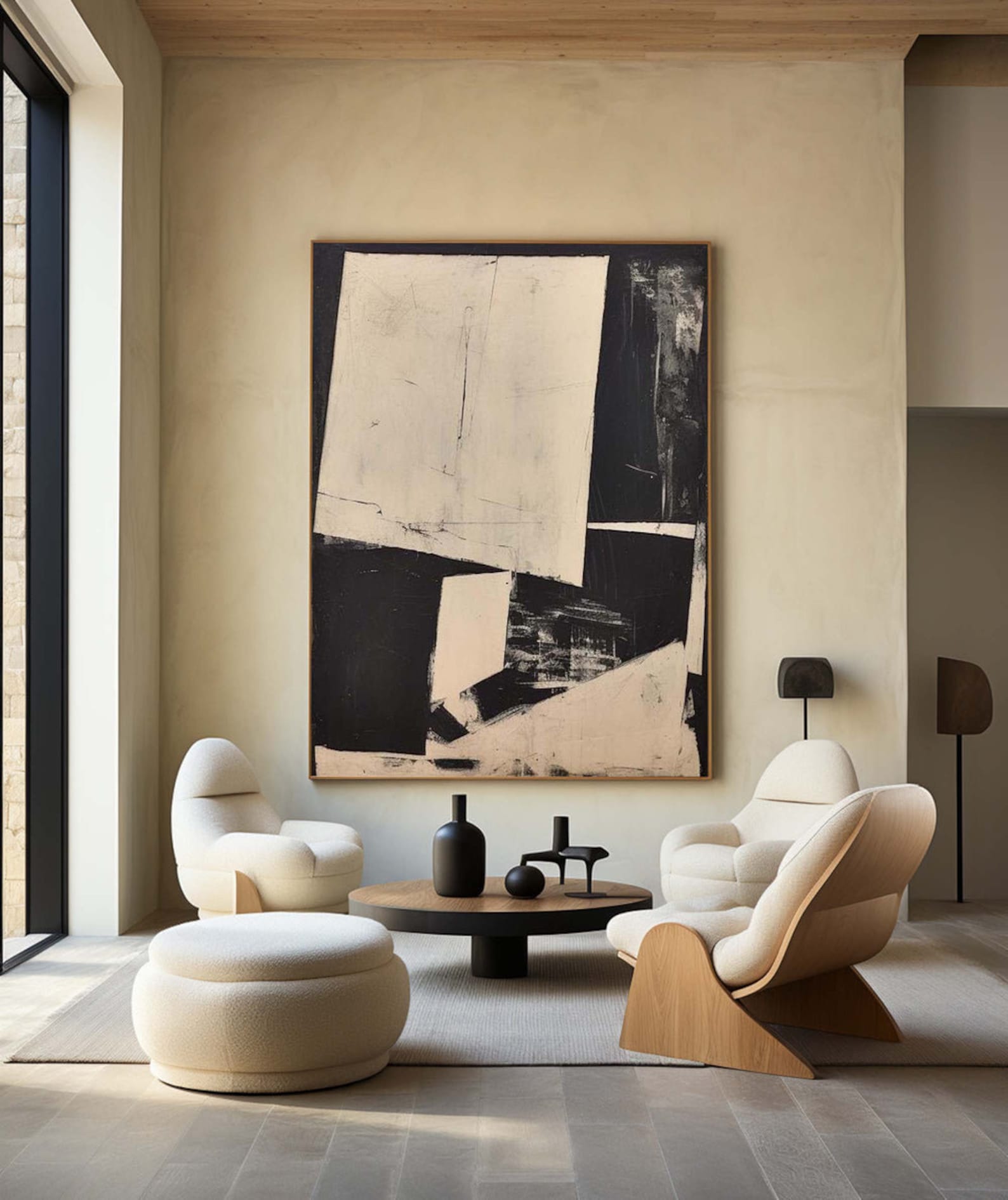 Black & Beige Minimalist Wall Decor