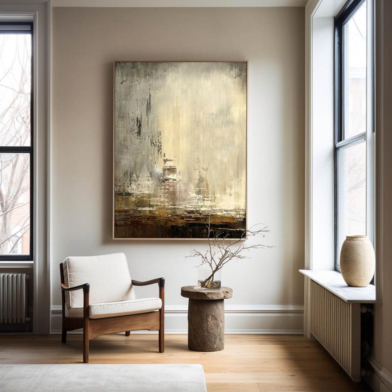 Beige Abstract Painting