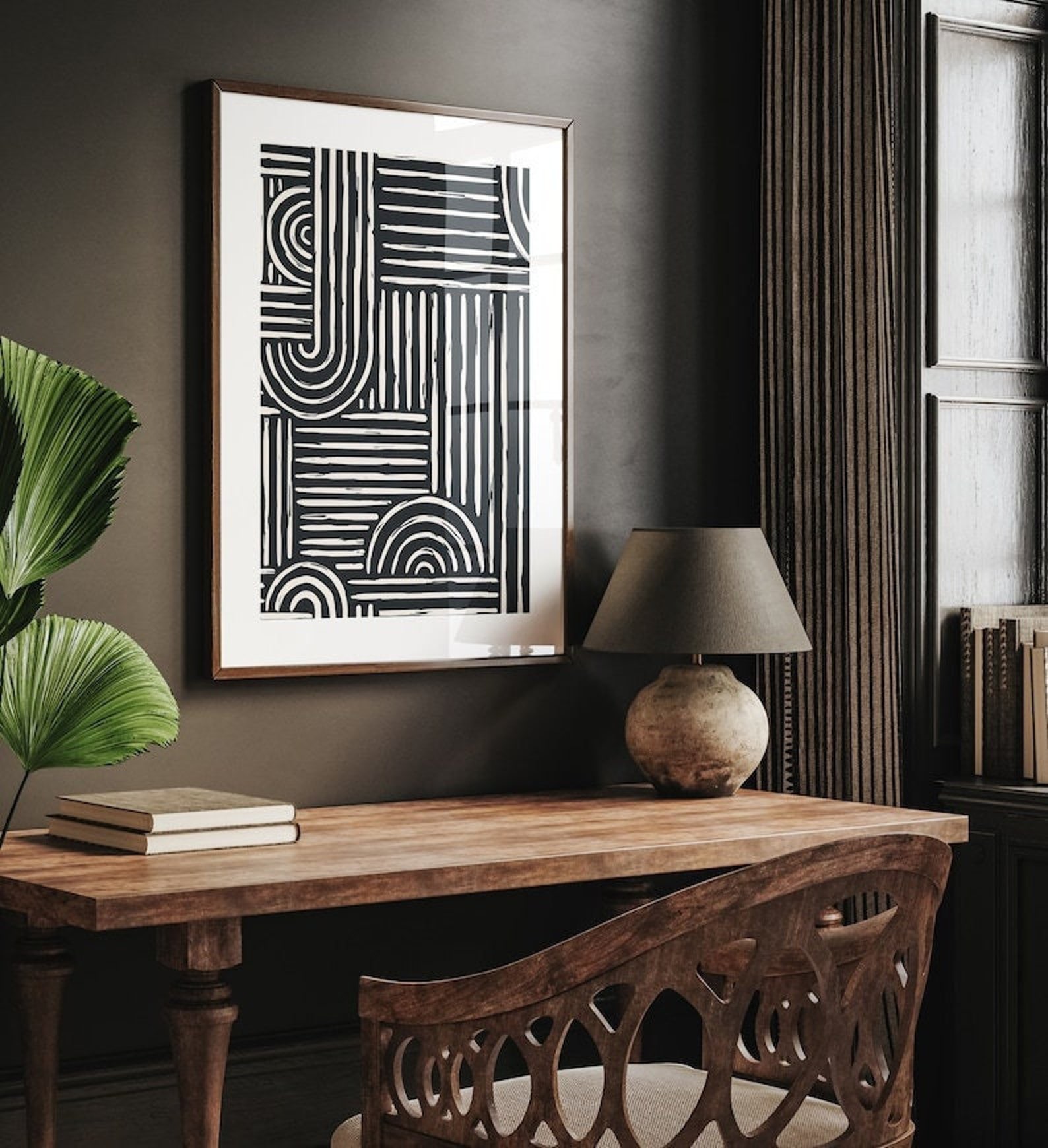 Minimalist Art White & Black Painting