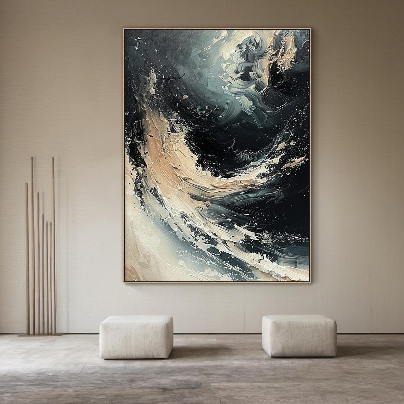 Large grey and white abstract