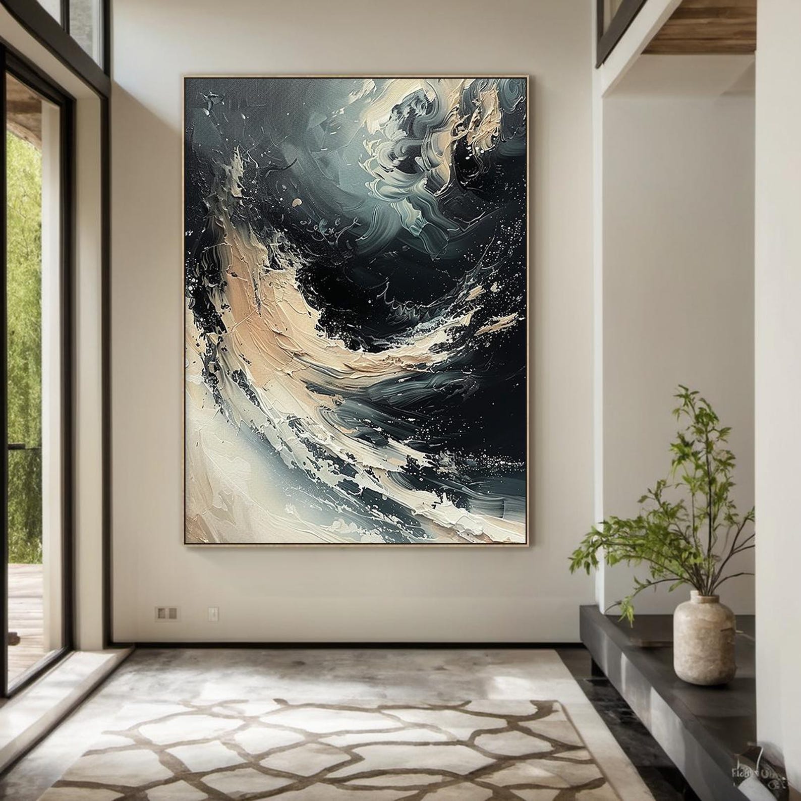 Large grey and white abstract