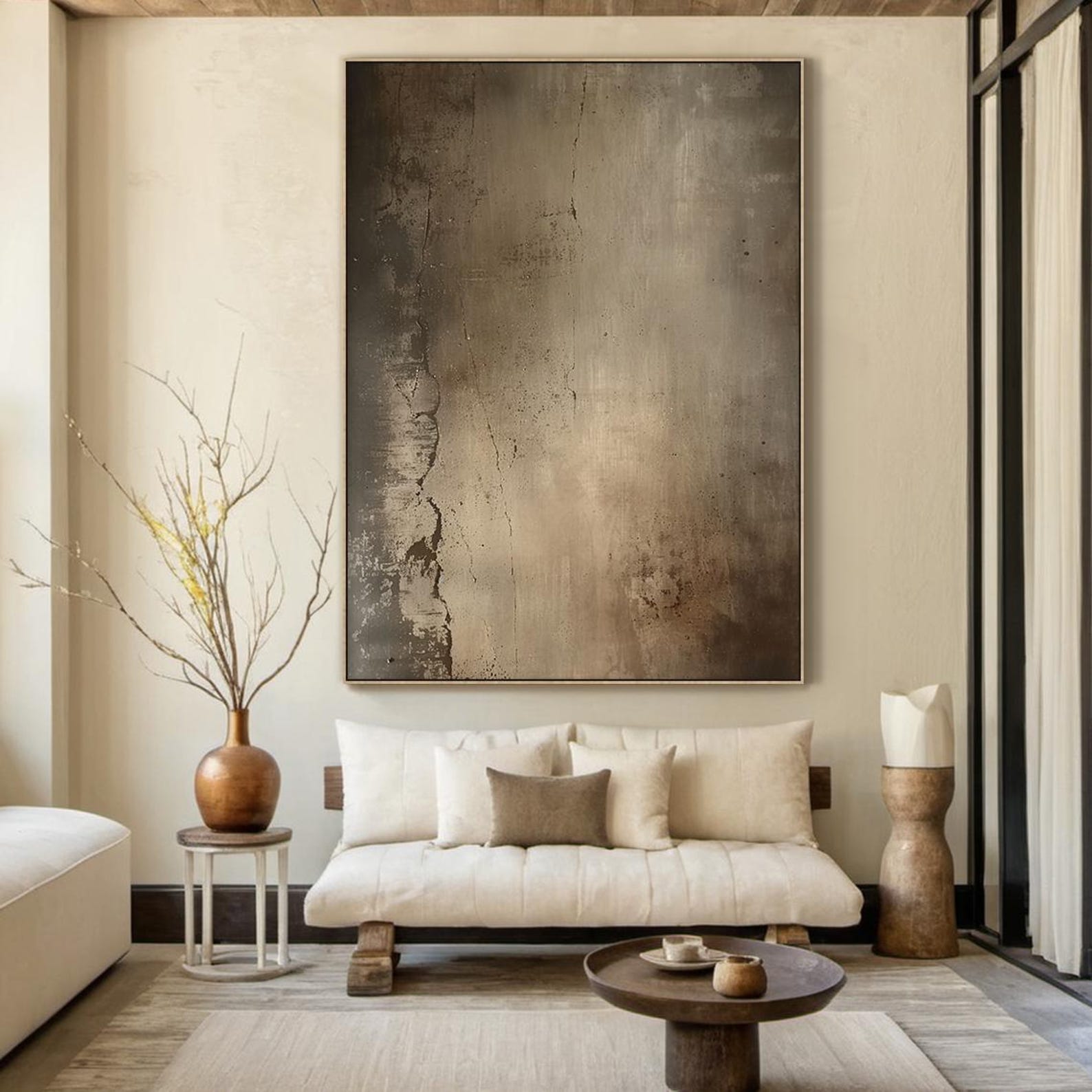 Brown abstract oil painting