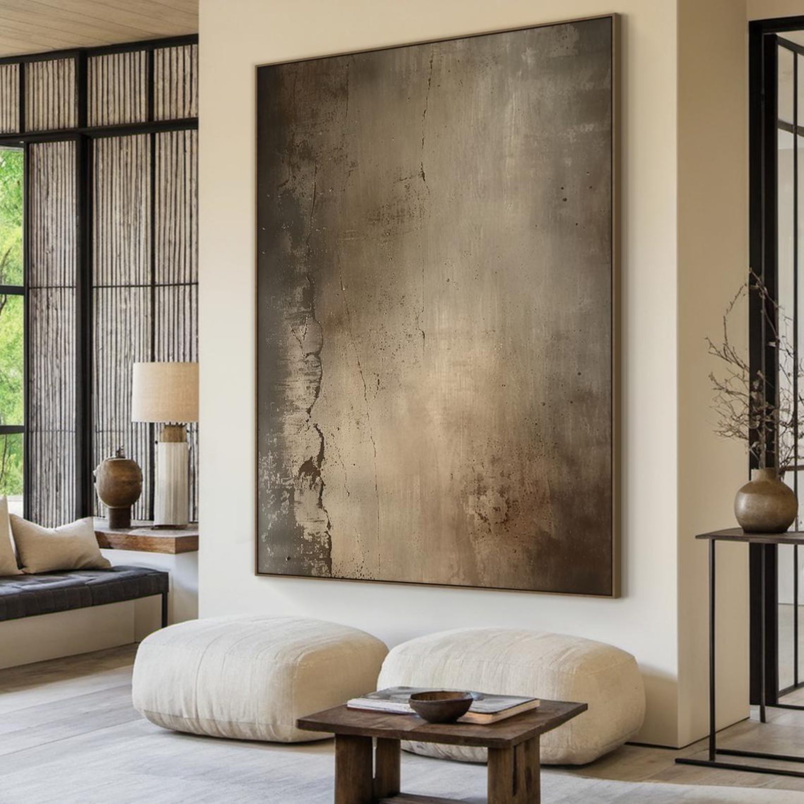 Brown abstract oil painting