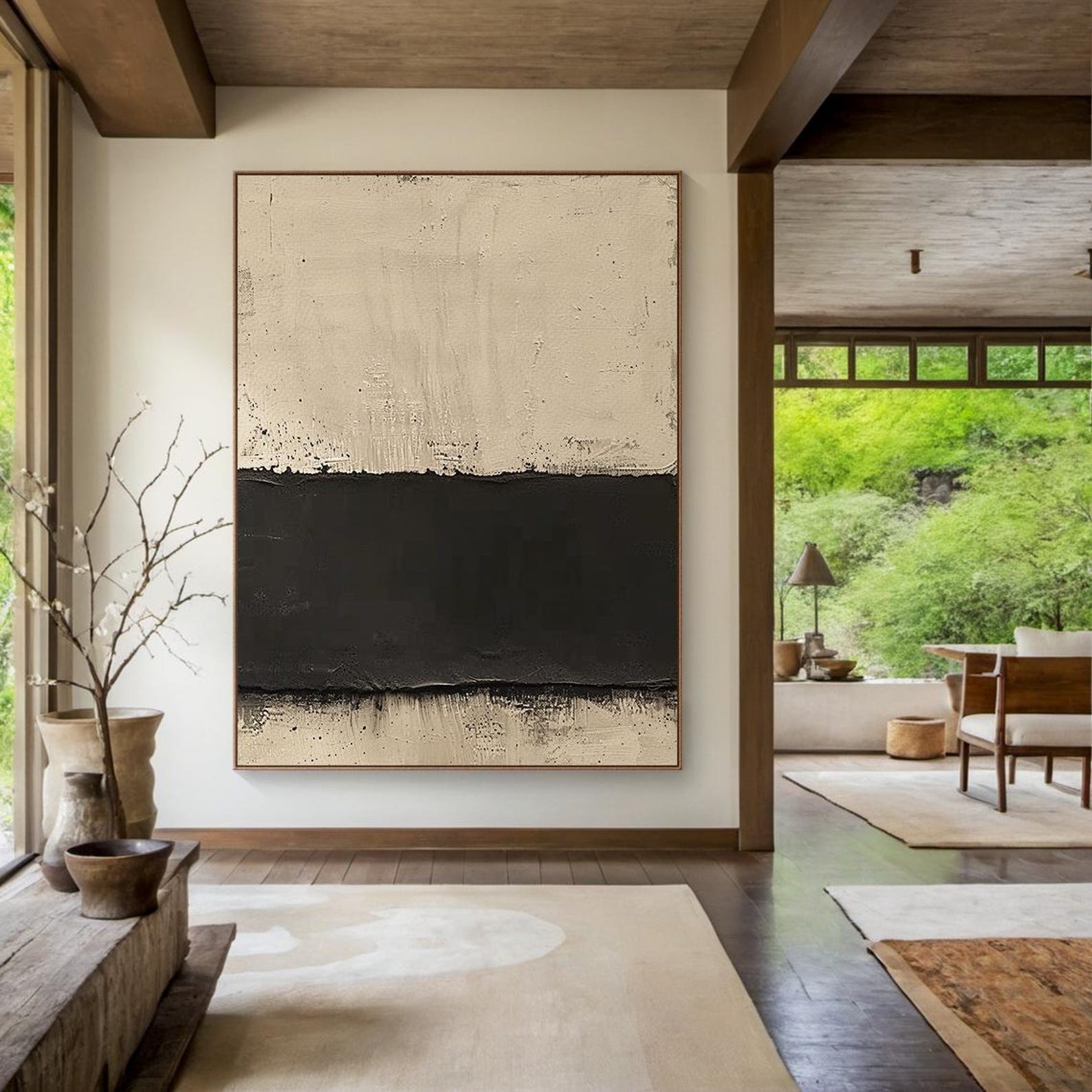 Beige Abstract Oil Painting