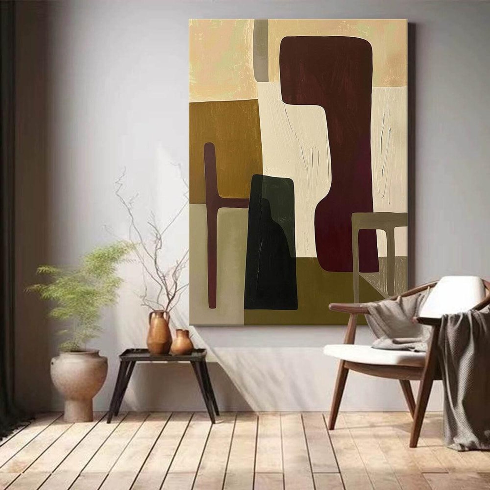 Light Brown Abstract Painting