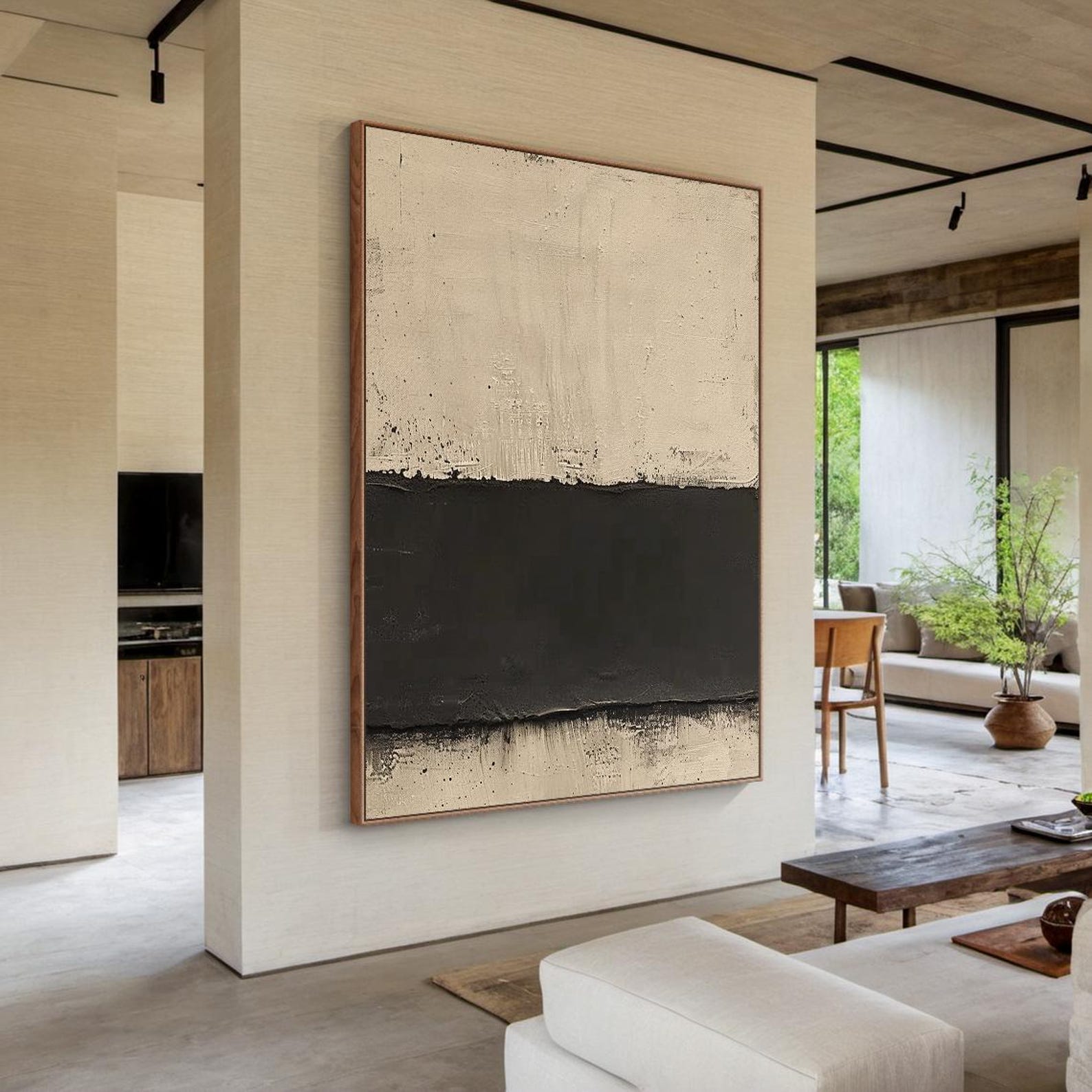 Beige Abstract Oil Painting