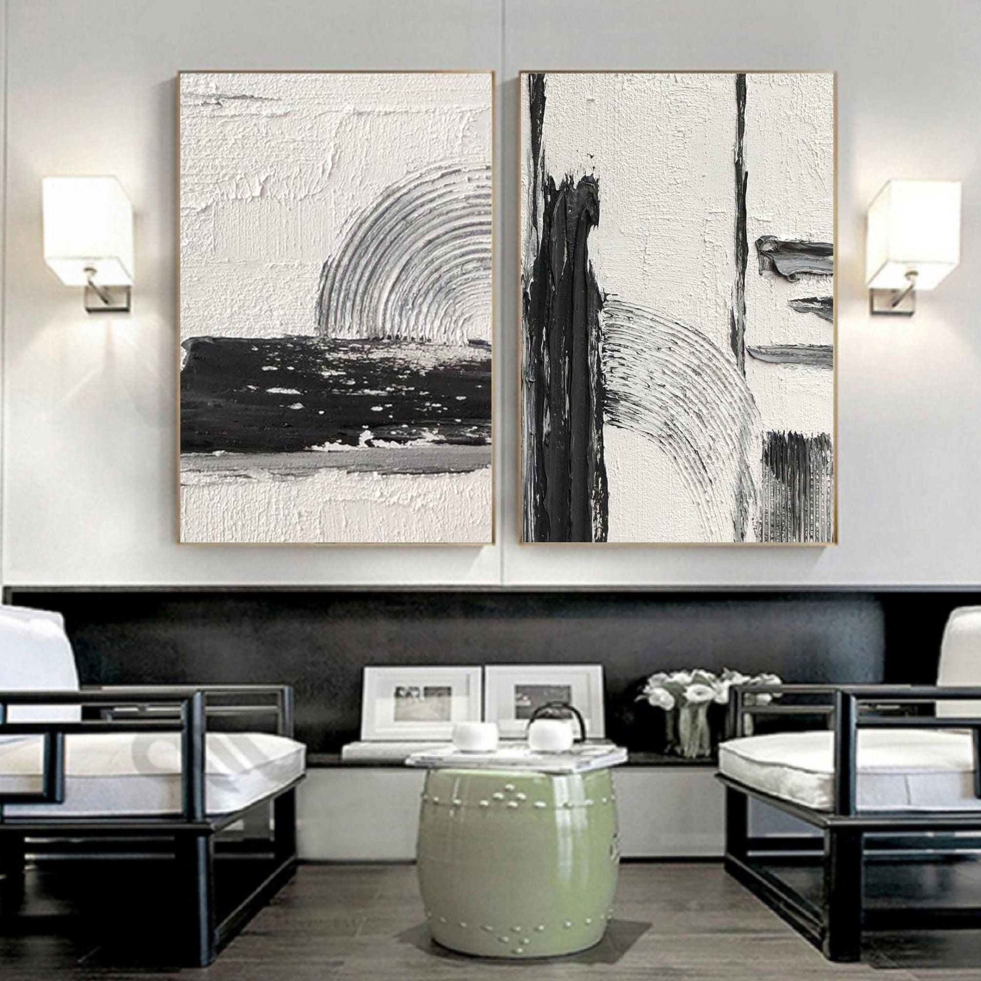 Set Of 2 Abstract Painting #GW001
