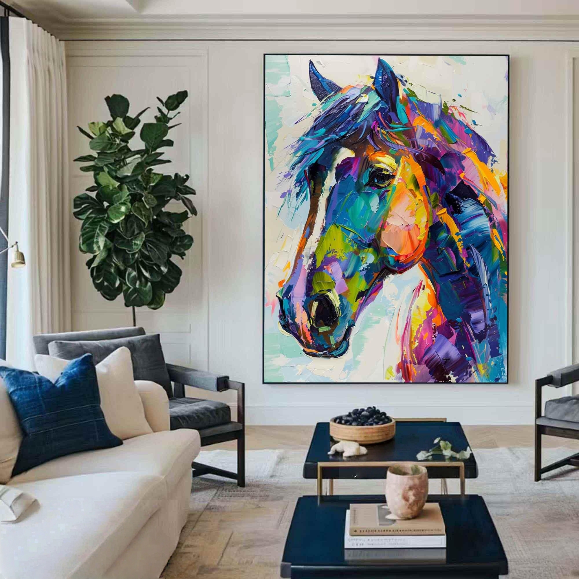 Soul Spectrum – Abstract Colorful Horse Portrait