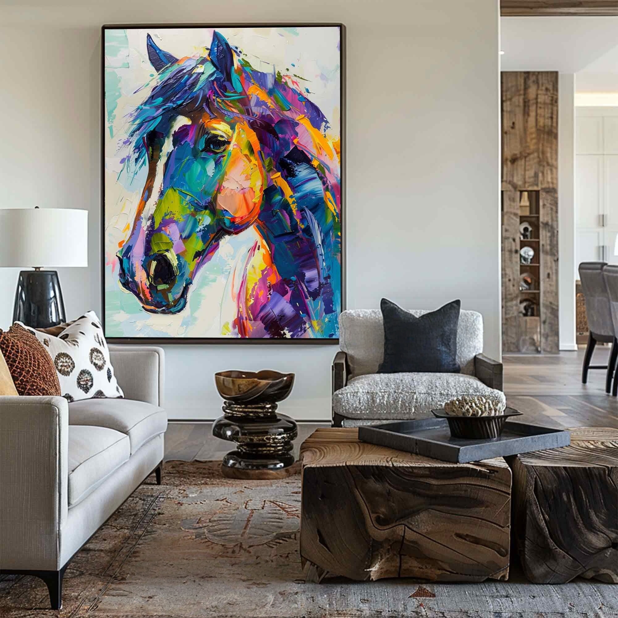 Soul Spectrum – Abstract Colorful Horse Portrait