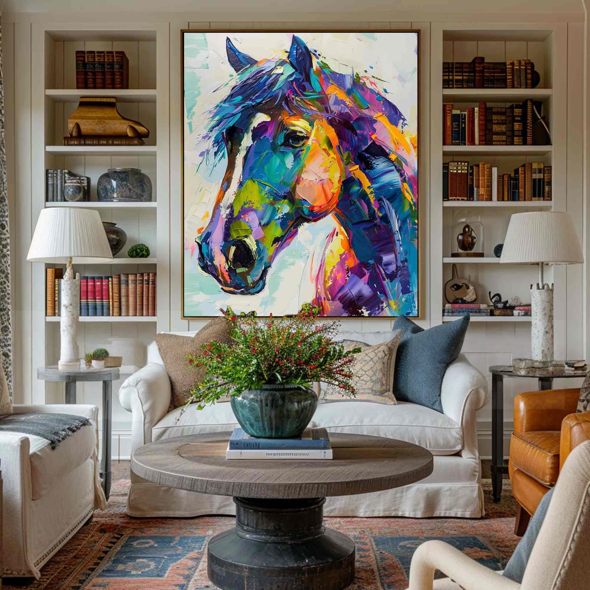 Soul Spectrum – Abstract Colorful Horse Portrait