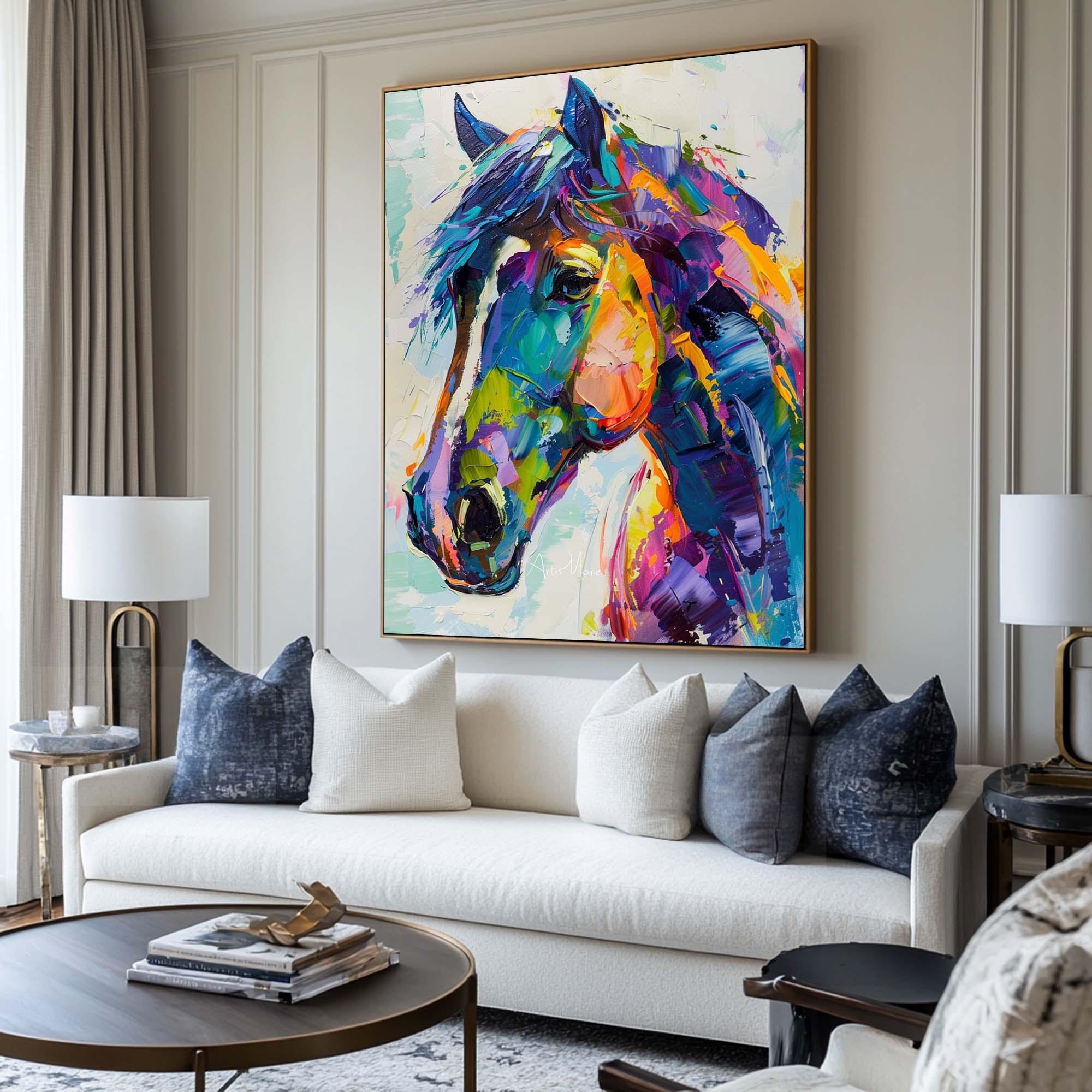 Soul Spectrum – Abstract Colorful Horse Portrait