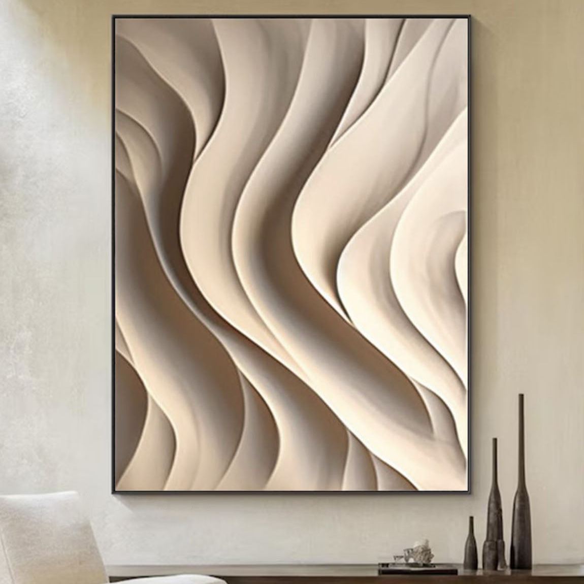 Soft Current – Large Textured Abstract Wall Art