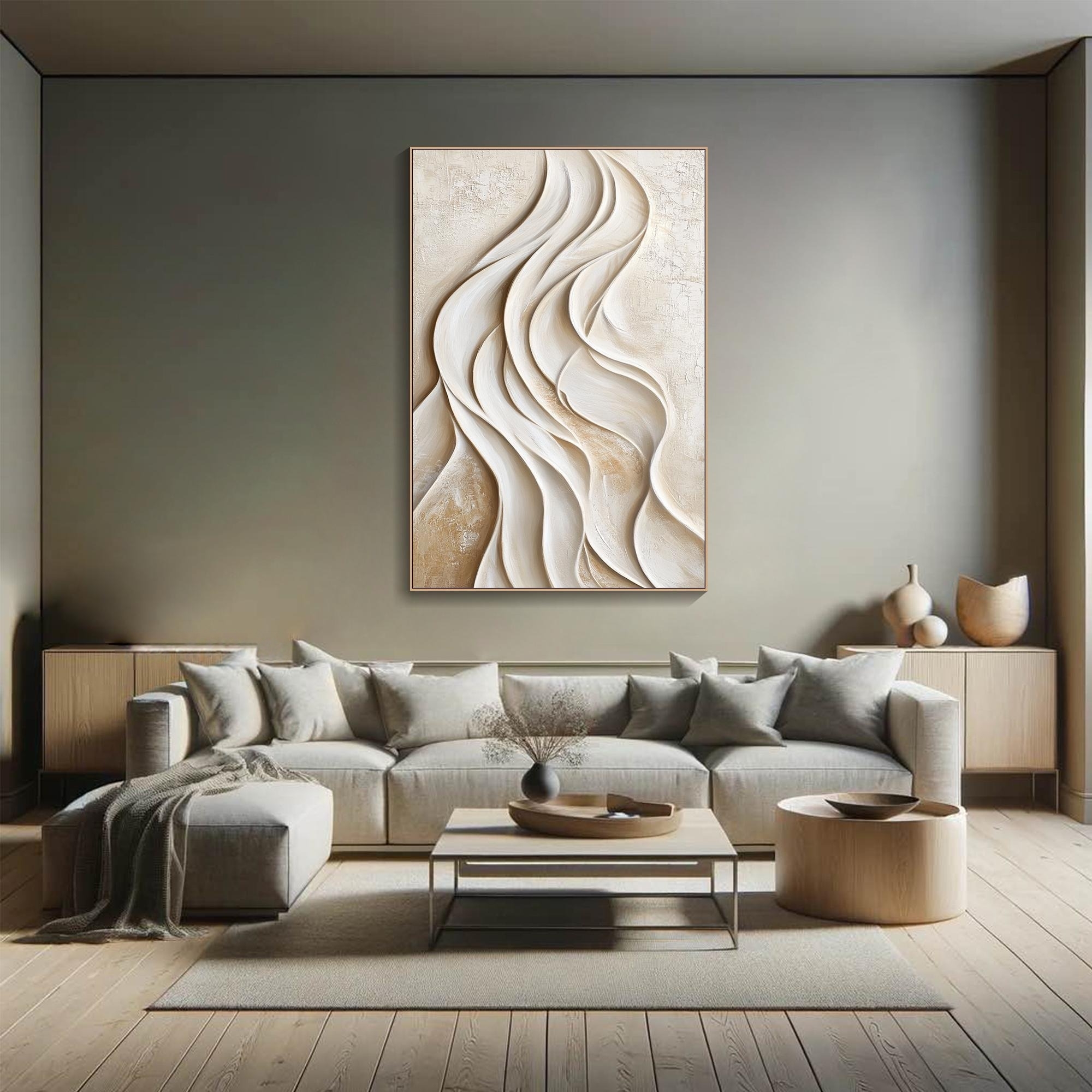 Drawn by Gravity – Wabi-Sabi Textured Abstract Wall Art
