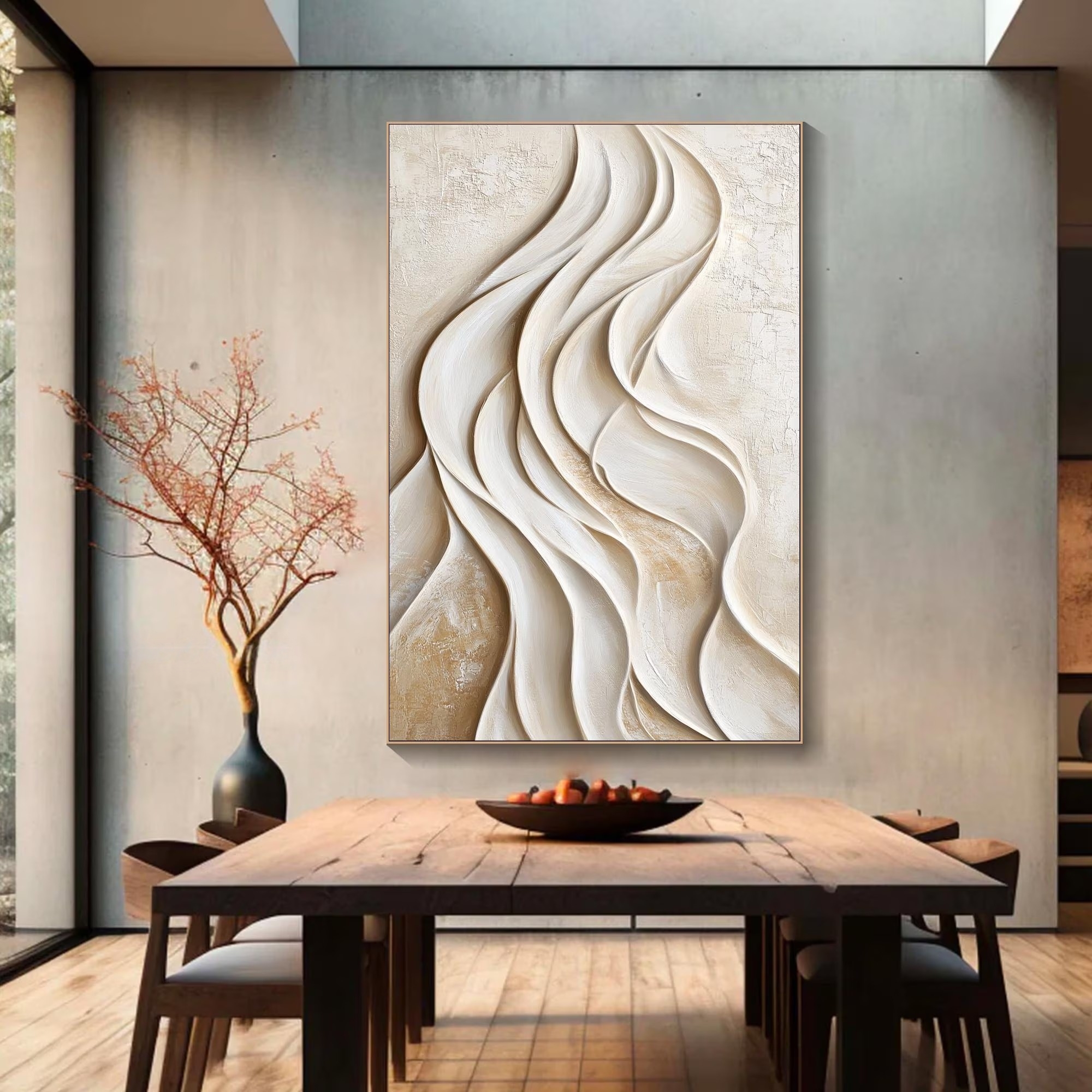 Drawn by Gravity – Wabi-Sabi Textured Abstract Wall Art