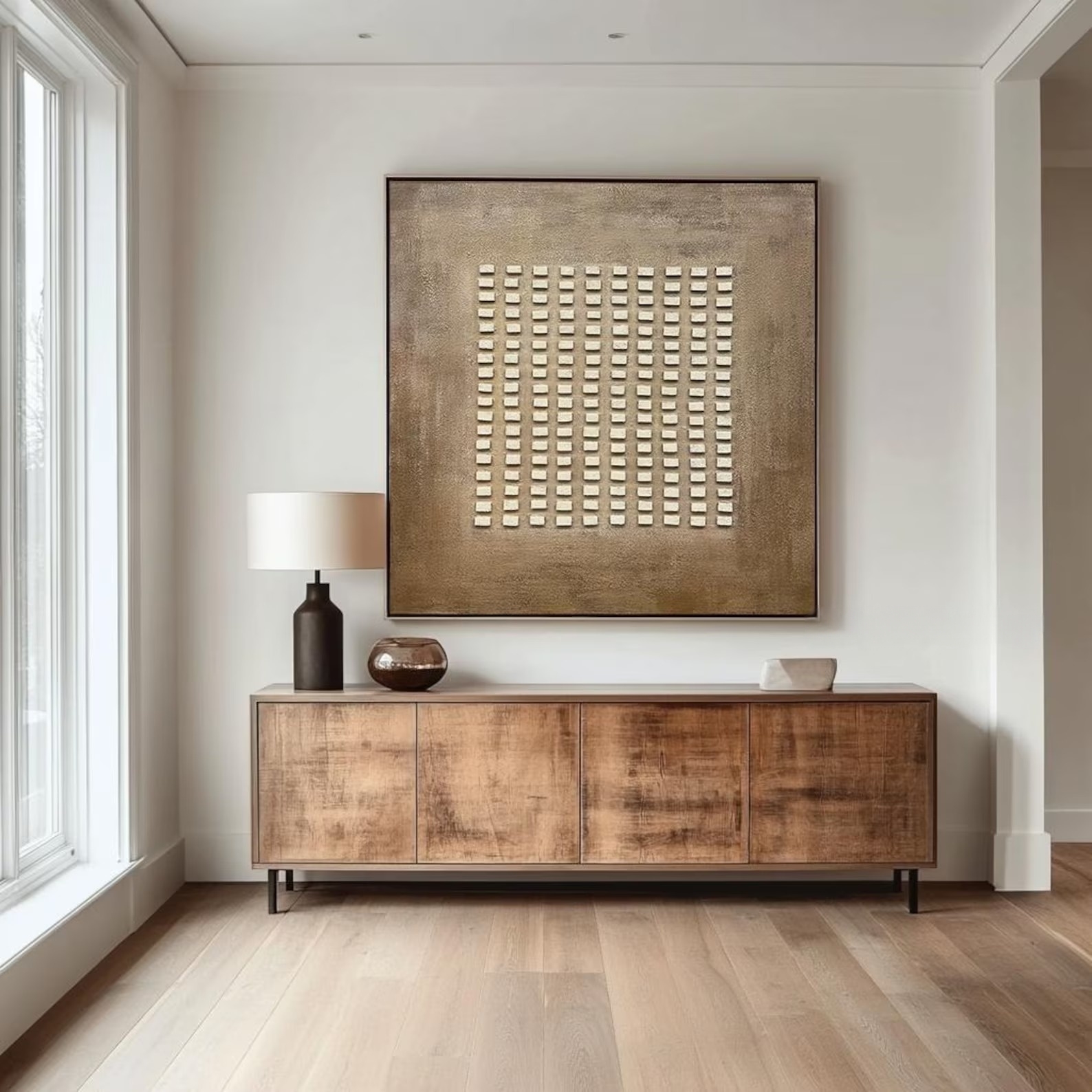 Measured Silence – Wabi-Sabi Textured Abstract Wall Art