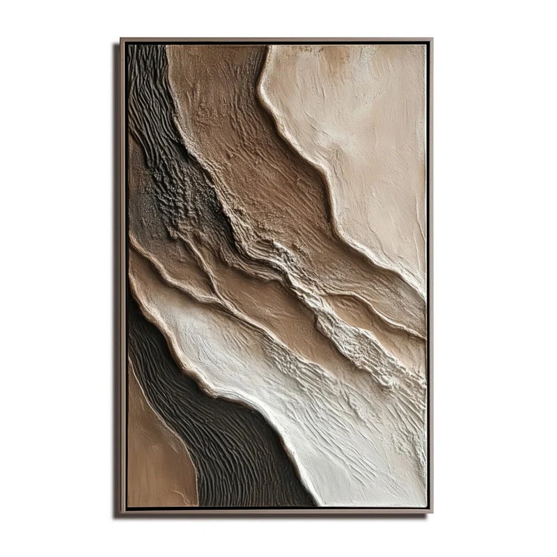 Veins of Earth – Textured Abstract Neutral Tone Wall Art on Canvas