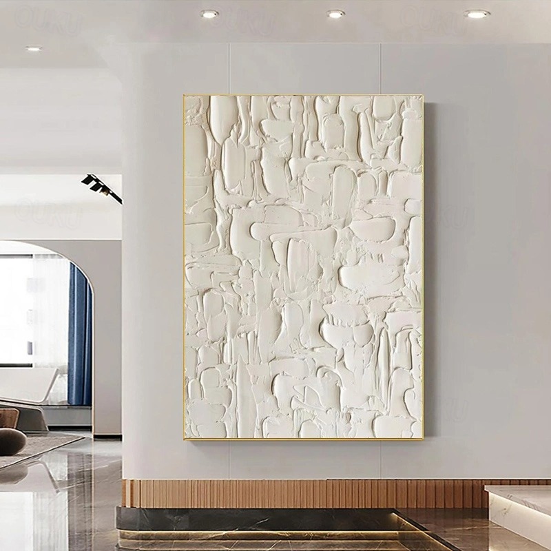 Silent Form – Vertical Minimalist Textured Abstract Painting for International