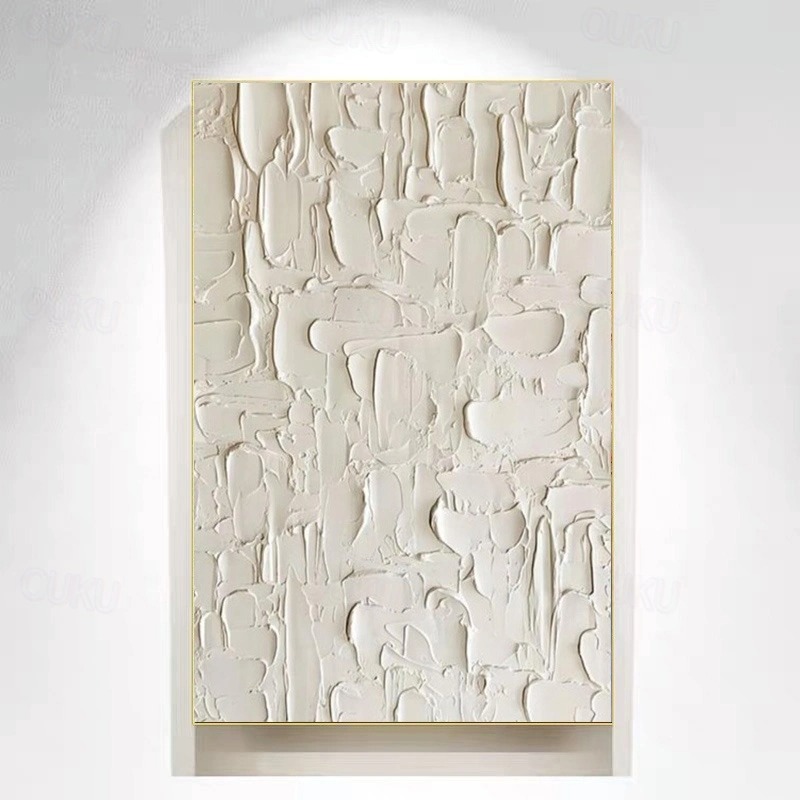 Silent Form – Vertical Minimalist Textured Abstract Painting for International