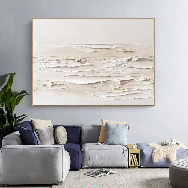 Whispered Layers – Minimalist Textured Beige Abstract Painting