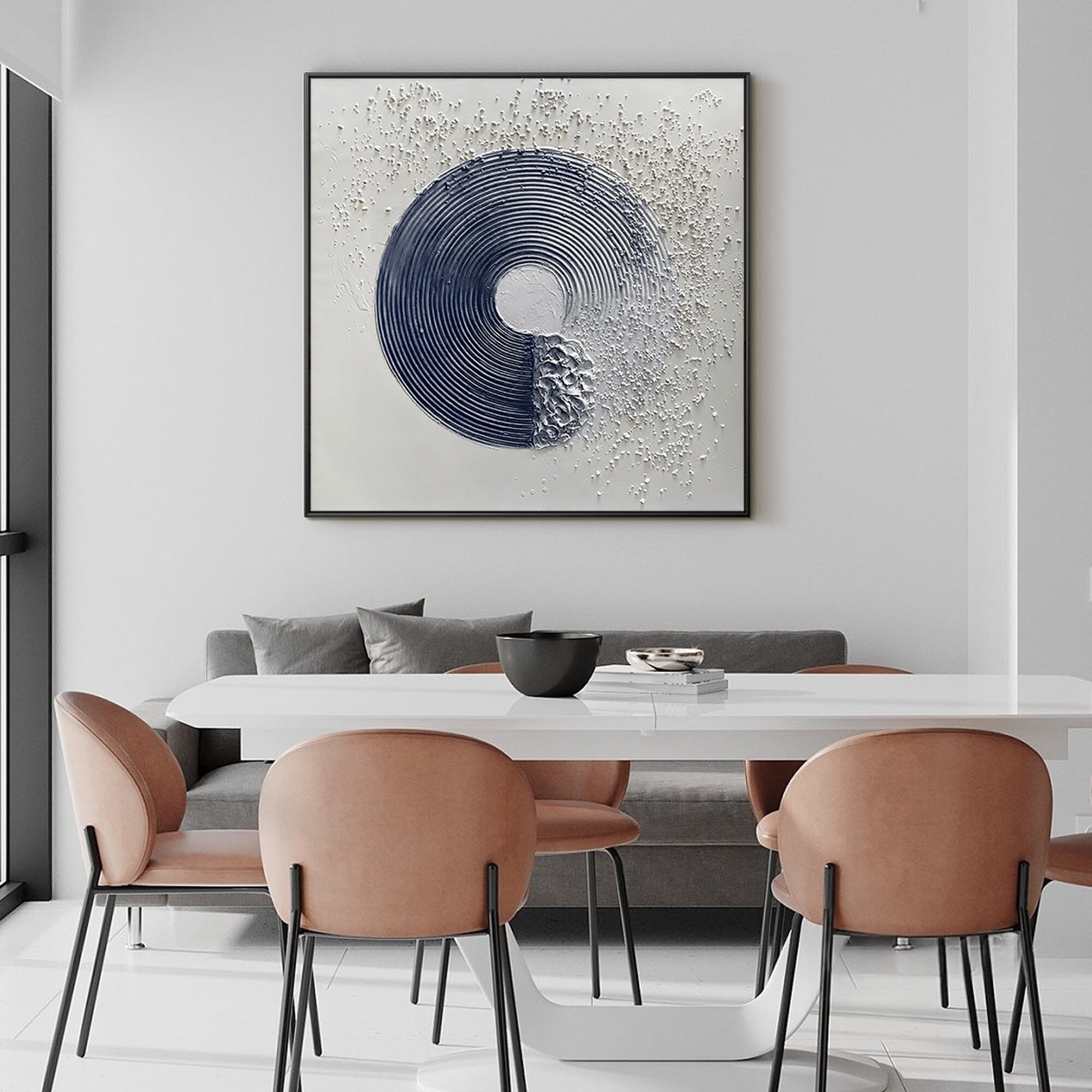 Eclipse Harmony – Modern 3D Textured Circle Wall Art