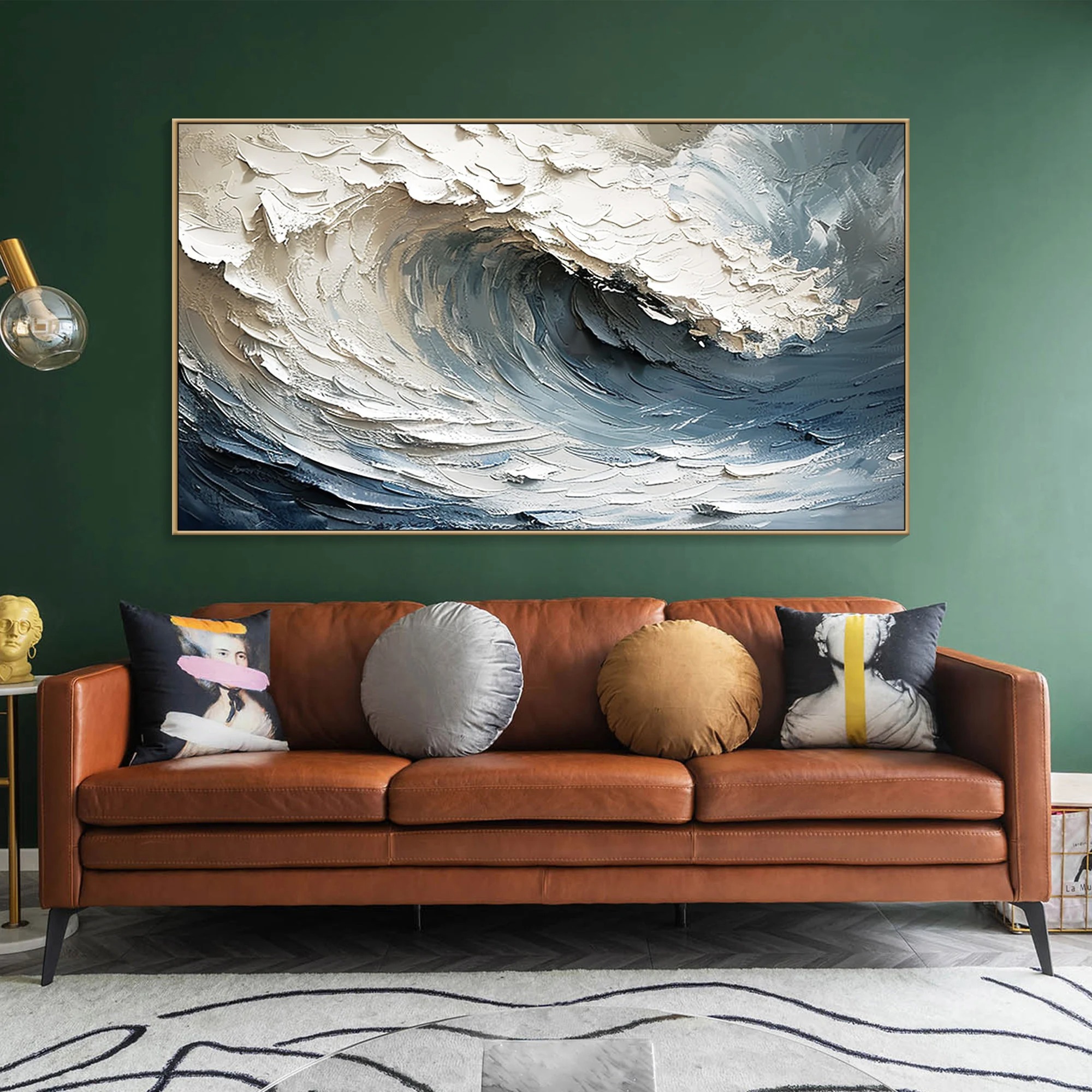 Rolling Waves - Large Textured Abstract Wave Canvas Art Ocean Wall Painting