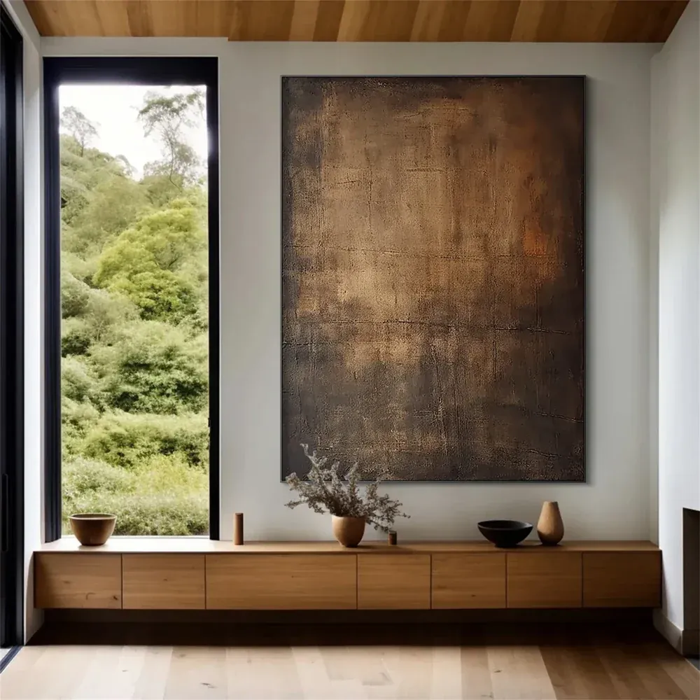 Grounded Still – Large Textured Abstract Wall Art for Modern Living Spaces