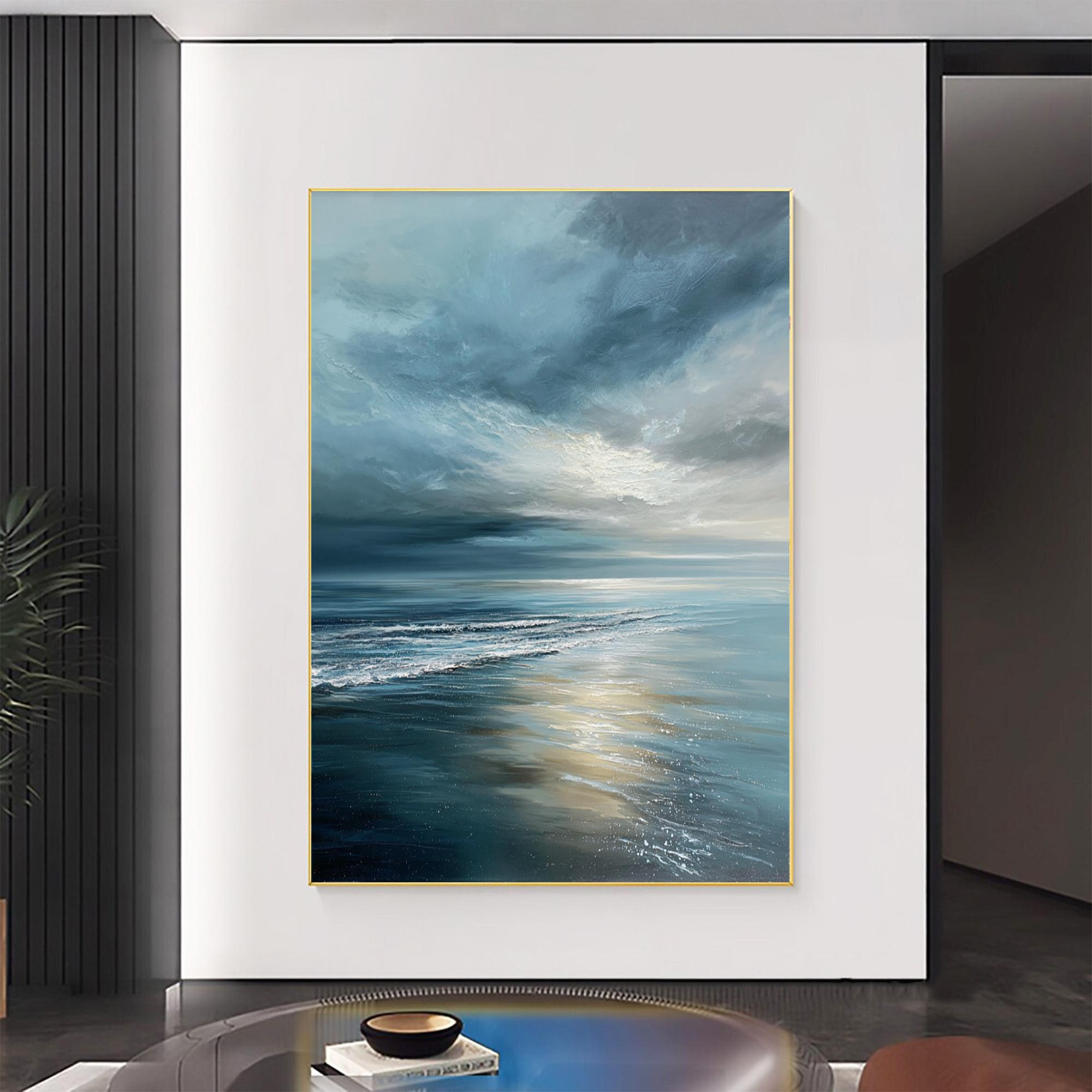 Ethereal Current – Abstract Ocean Oil Painting