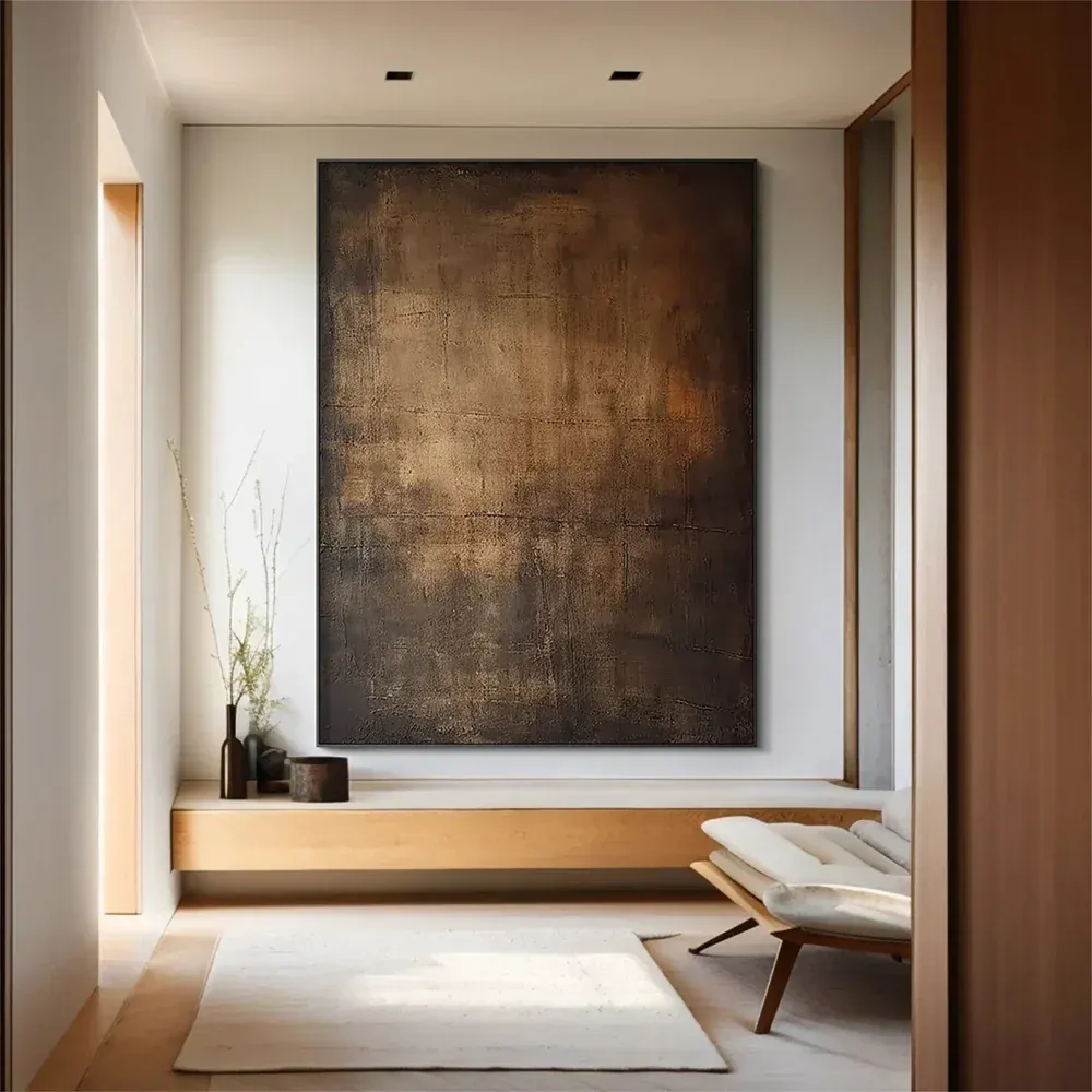Grounded Still – Large Textured Abstract Wall Art for Modern Living Spaces