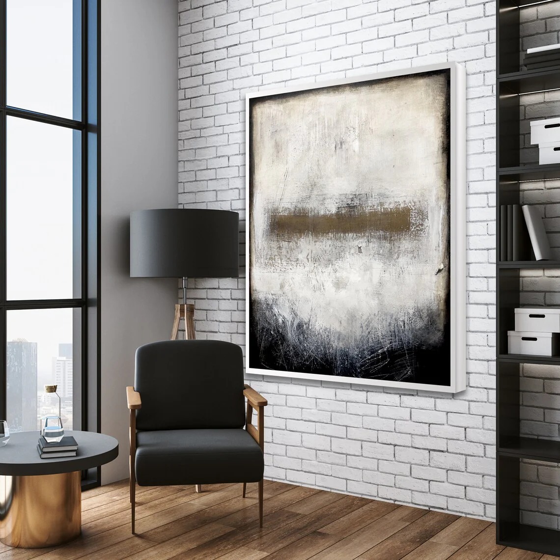 Bounded Silence – Minimalist Textured Abstract Oil Painting