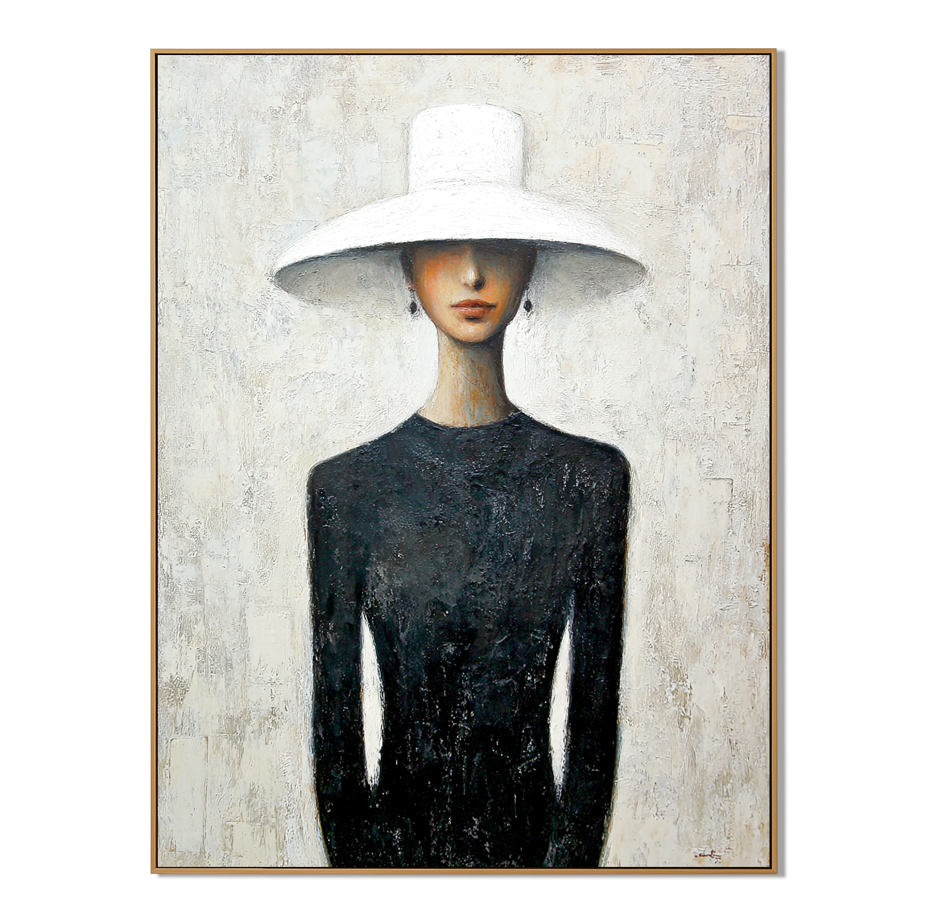 The Waiting — Figurative Symbolic Oil Painting for Modern Interior Wall Art