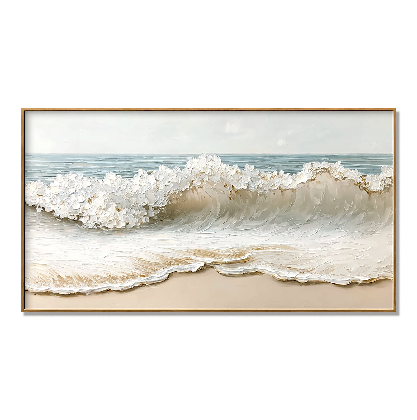 Coastal Light Waves – Textured Ocean Wall Art – Hand Painted Seascape