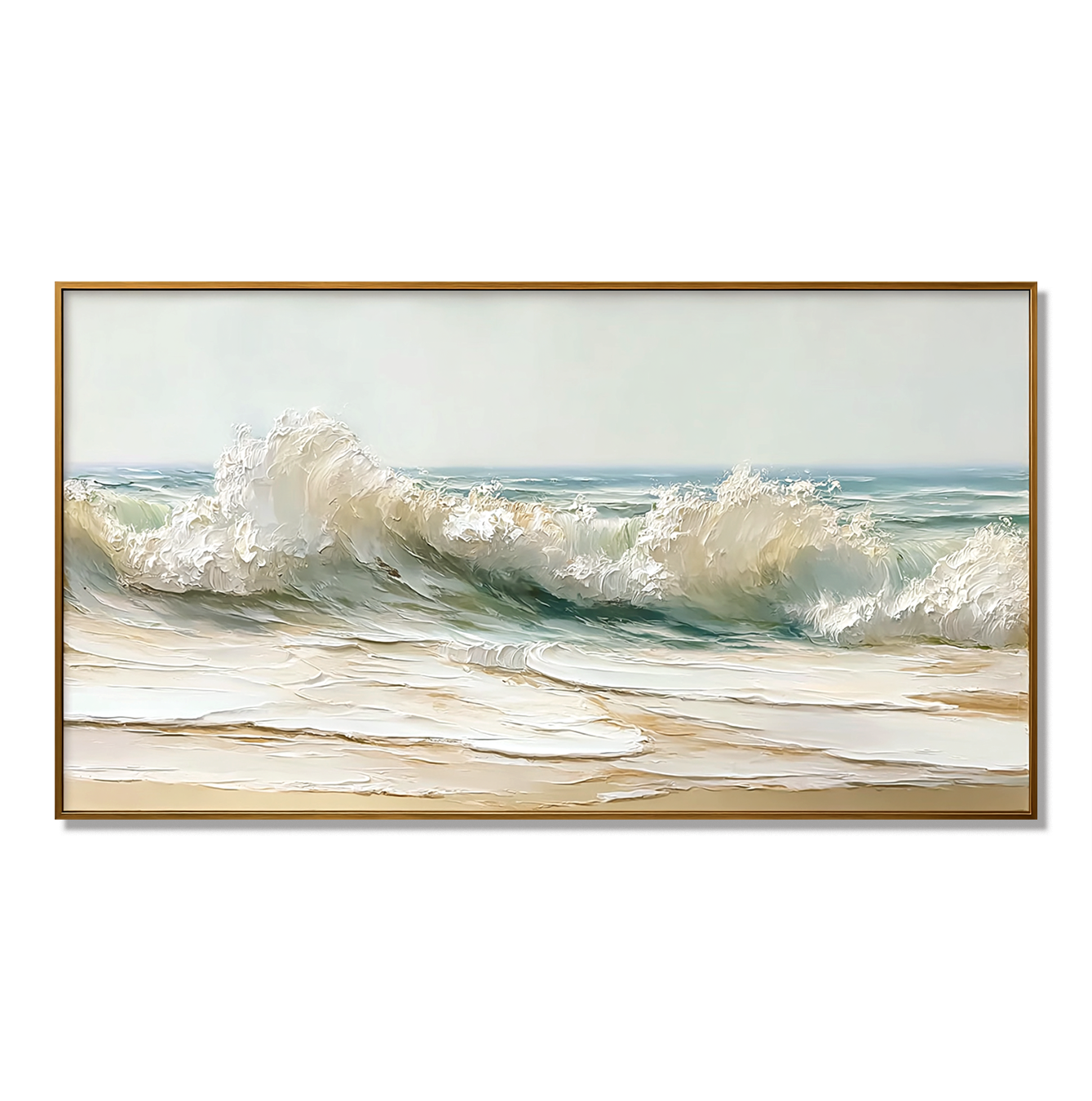 Rising Tide – Textured Ocean Wave Wall Art – Hand Painted Coastal Canvas