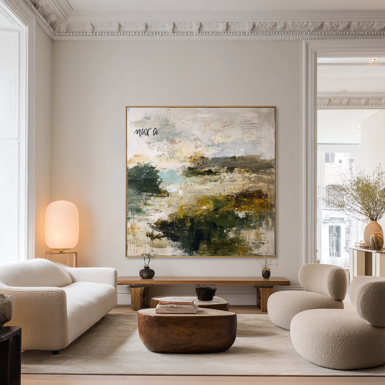 Whispering Meadow – Large Textured Abstract Landscape Wall Art