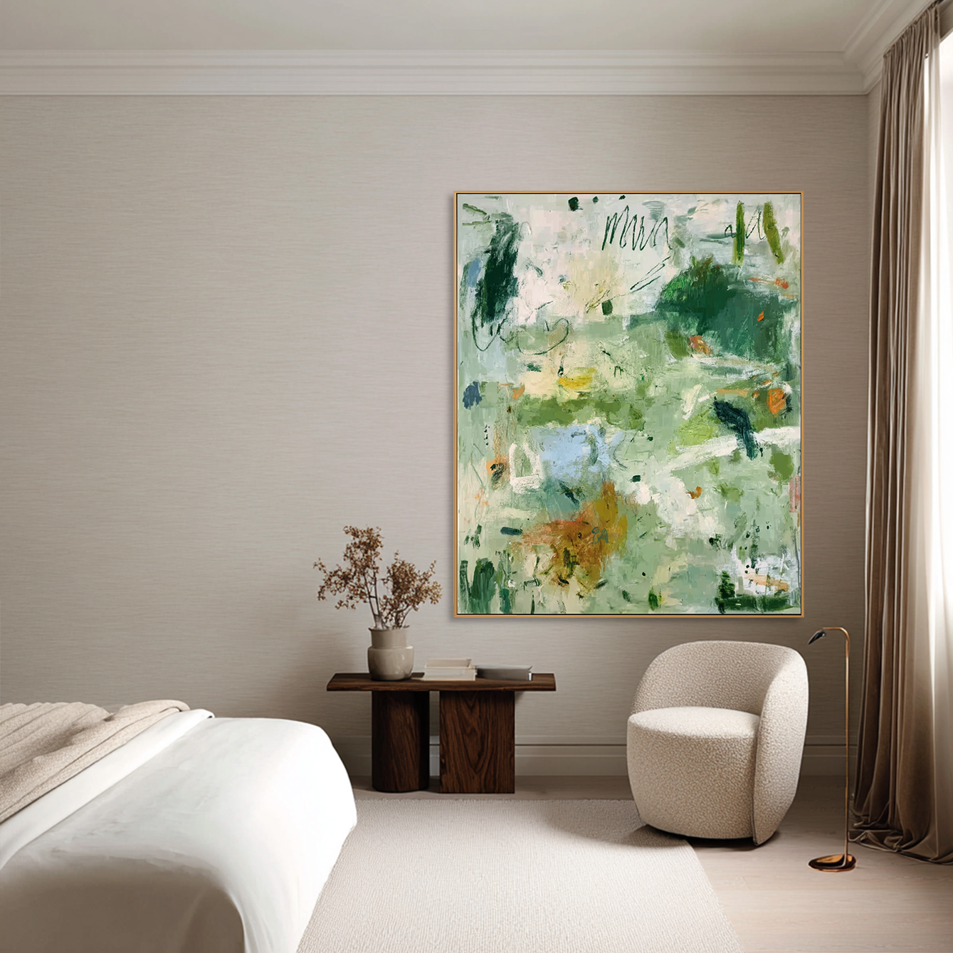 Emerald Whisper – Large Textured Abstract Wall Art