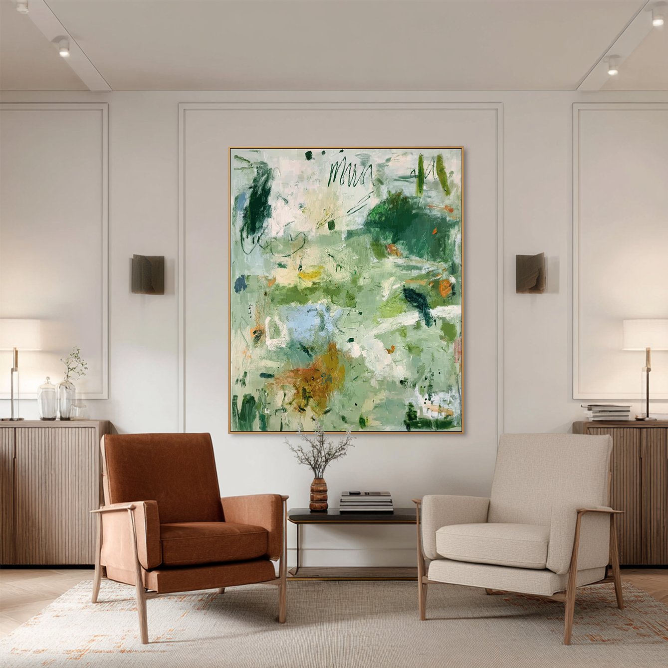 Emerald Whisper – Large Textured Abstract Wall Art