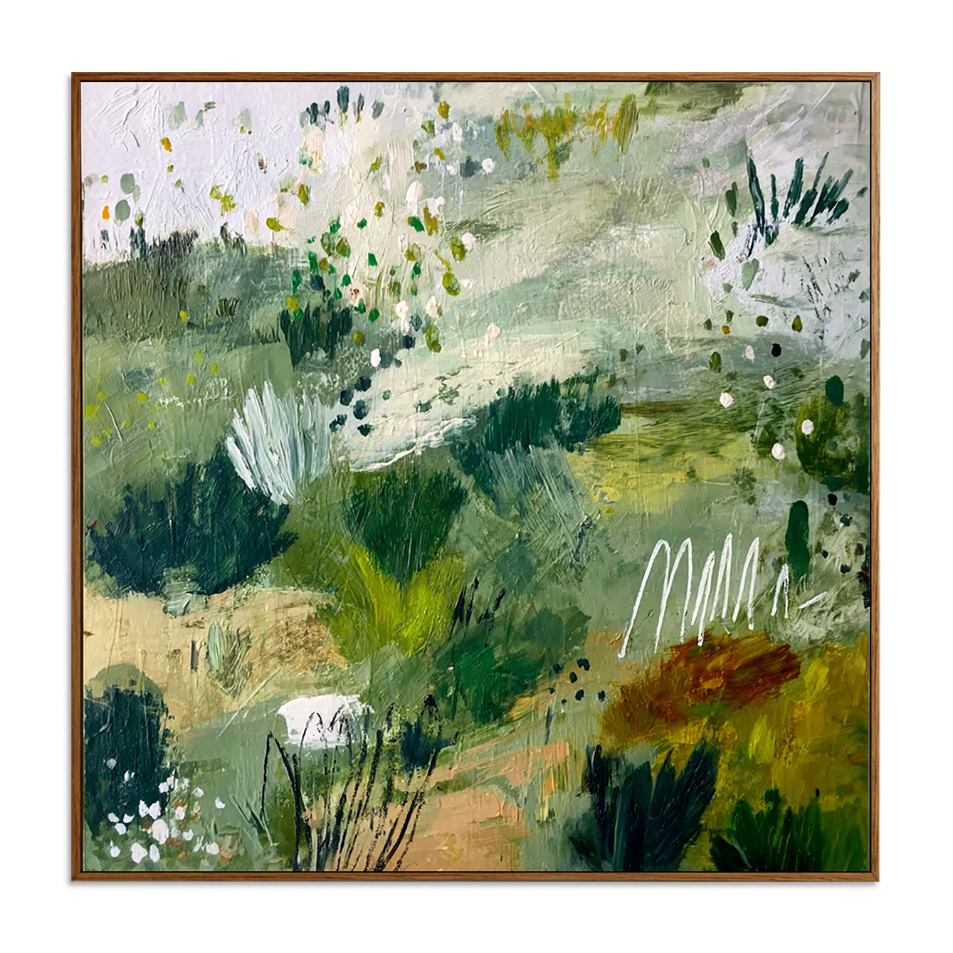Verdant Meadow – Large Textured Abstract Landscape Wall Art