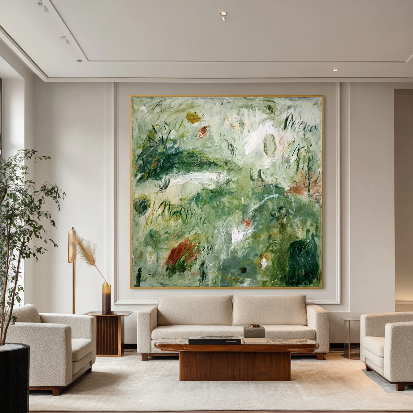 Moss Reverie – Large Textured Abstract Landscape Wall Art