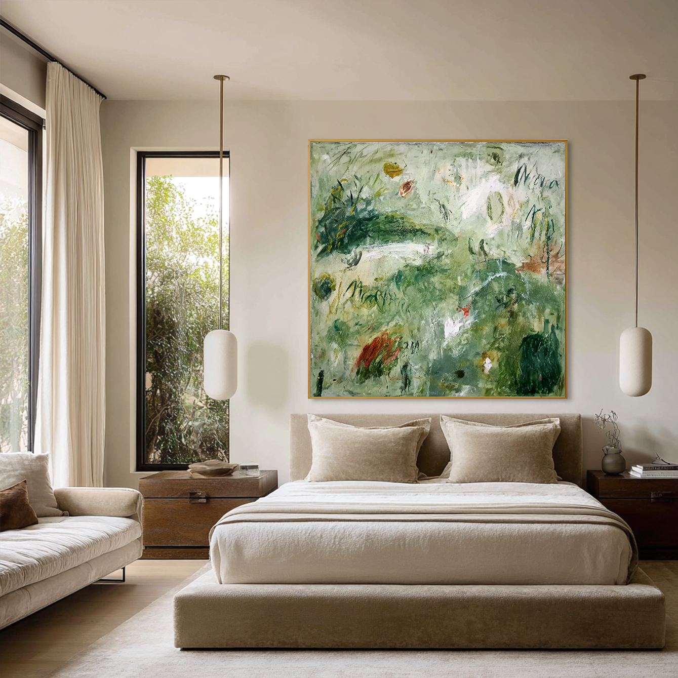 Moss Reverie – Large Textured Abstract Landscape Wall Art